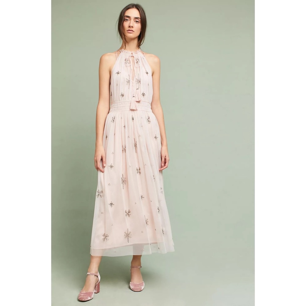 Anthropologie Amiens Halter Maxi Dress